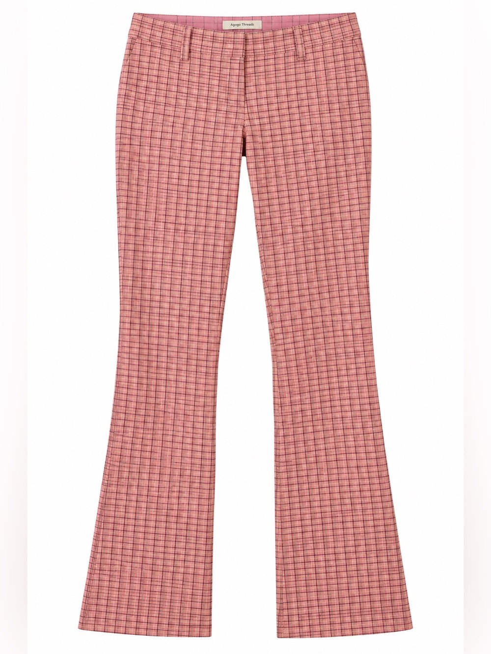 Y2K Low Rise Pink Plaid Pants Medium NWOT
